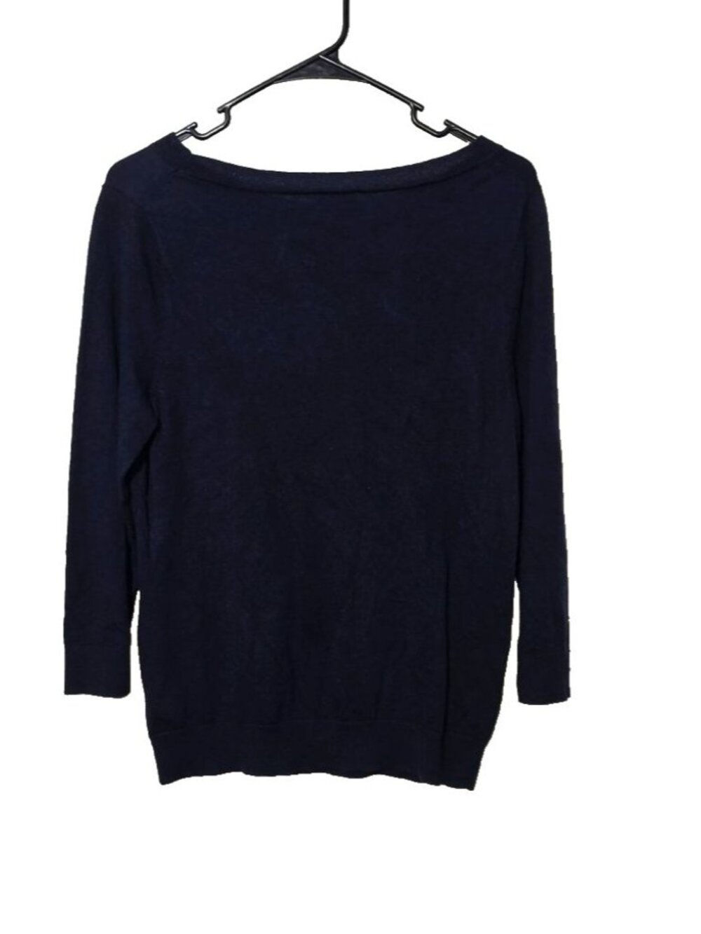 Talbots Sweater Large Blue Seahorse Nautical 3/4 Sleeve Beach Pullover Stretch - Picture 2 of 9